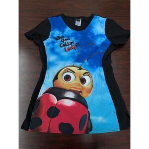 Pixar “Who You Callin’ Lady” Francis A Bug’s Life Scrub Top Size X-Small